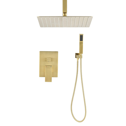 Tatayosi Ceiling Mounted Shower System Combo with Handheld and 10inch Shower head