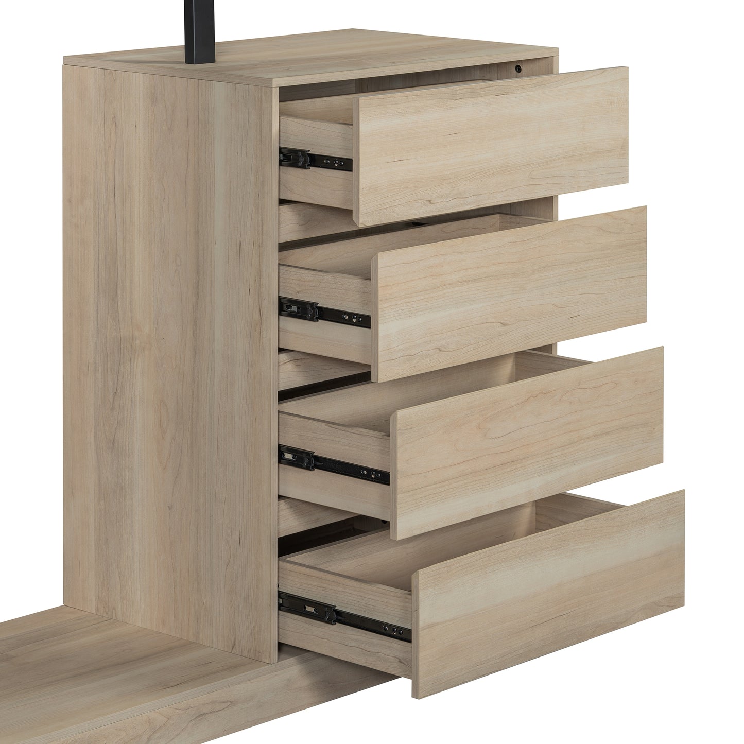Clihome Light Brown 4 -Drawer Standard chest