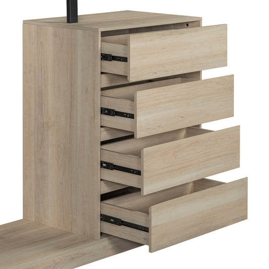 Clihome Light Brown 4 -Drawer Standard chest