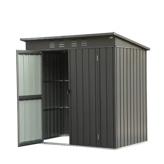 Poinic 5.45-ft x 3.69-ft Galvanized steel Metal Storage Shed