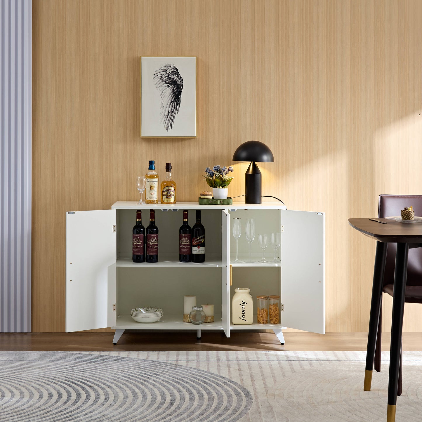 Clihome 39.37-in W 3 -Door White Accent Cabinet