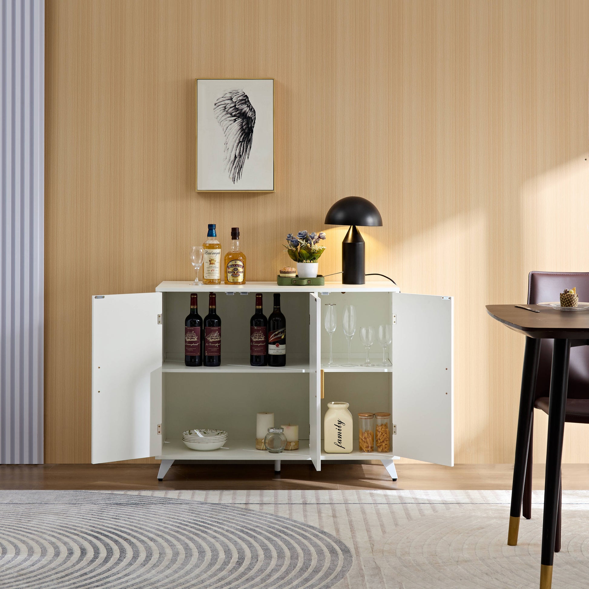 Clihome 39.37-in W 3 -Door White Accent Cabinet