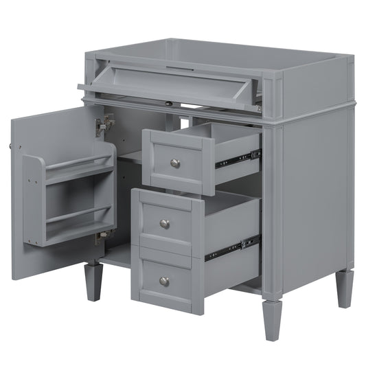 LOVMOR 30inch Bathroom Vanity without Top Sink Modern Bathroom Storage Cabinet with 2 Drawers and a Tip-out Drawer NOT INCLUDE BASIN