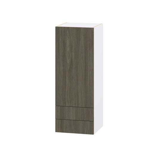 Hugo&Borg Savane 15-in W x 40-in H x 14-in D Brunt Walnut 2 -Drawers Wall Fully assembled Cabinet (Flat Panel Slab)