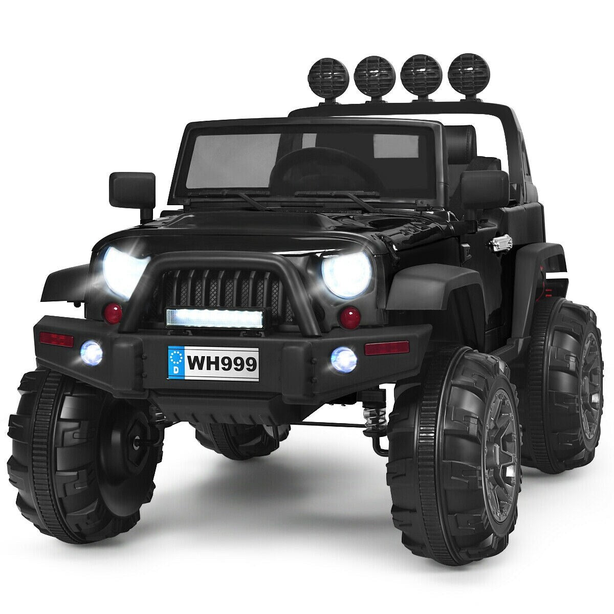 Slickblue 12V Kids Ride-On Truck Black (Battery Included) â€“ Remote Control and Foot Pedal â€“ Indoor/Outdoor
