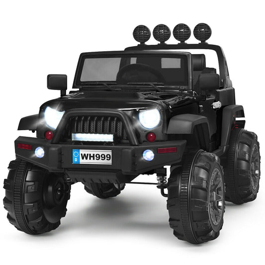 Slickblue 12V Kids Ride-On Truck Black (Battery Included) â€“ Remote Control and Foot Pedal â€“ Indoor/Outdoor