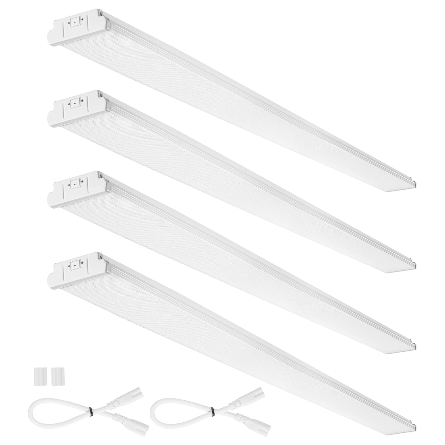 VEVOR 8FT LED Wraparound Light  110W 10 000LM  Flush Mount LED Shop Light  4 Pack 6500K Daylight LED Kitchen Ceiling Lighting Fixtures  for Garage Office Laundry Fluorescent Tube Replacement  FCC