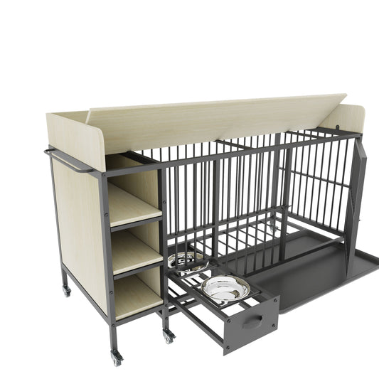 Vynxaria  48in H x 47in W x 24in D StoreCage Deluxe Black Beige 1 Pack Cat Dog Livestock Supplies Product type