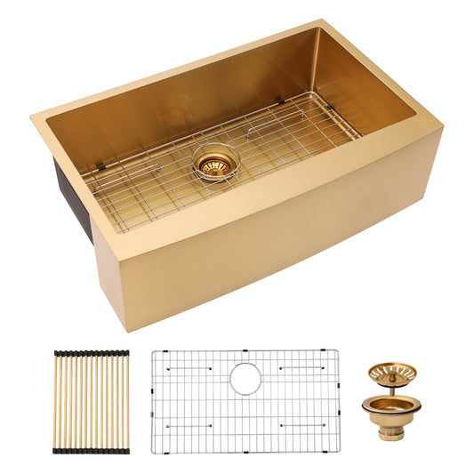 Sir Faucet SINK Farmhouse apron front 36 x 21 Stainless steel Single bowl 16 -Gauge Kitchen Sink