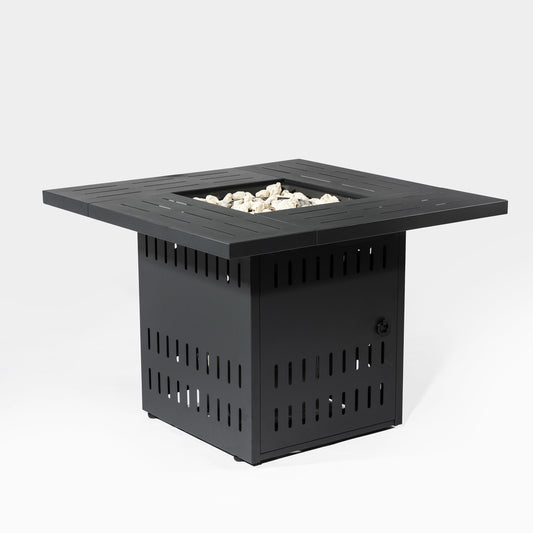 Tatayosi 34 Inches Propane Gas Fire Pit Table 50000 BTU Rectangular Steel Fire Pit for Outside Patio Deck Garden Courtyard- Black