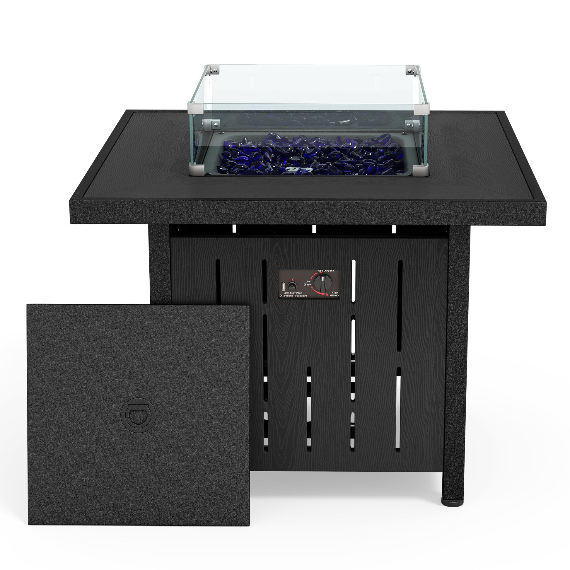 JEAREY 33.46-in W 42000 Maximum BTUs Composite Square Liquid propane Fire pit table