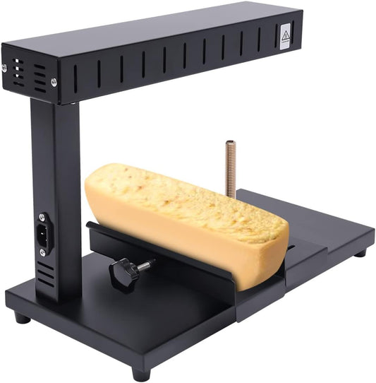 750W Electric Raclette Cheese Melter Machine, Commercial Cheese Melting Machine for Half Nacho Cheese Wheel Adjustable Angle and Height,Stainless Steel Cheese Heater Machine (Single Holder)