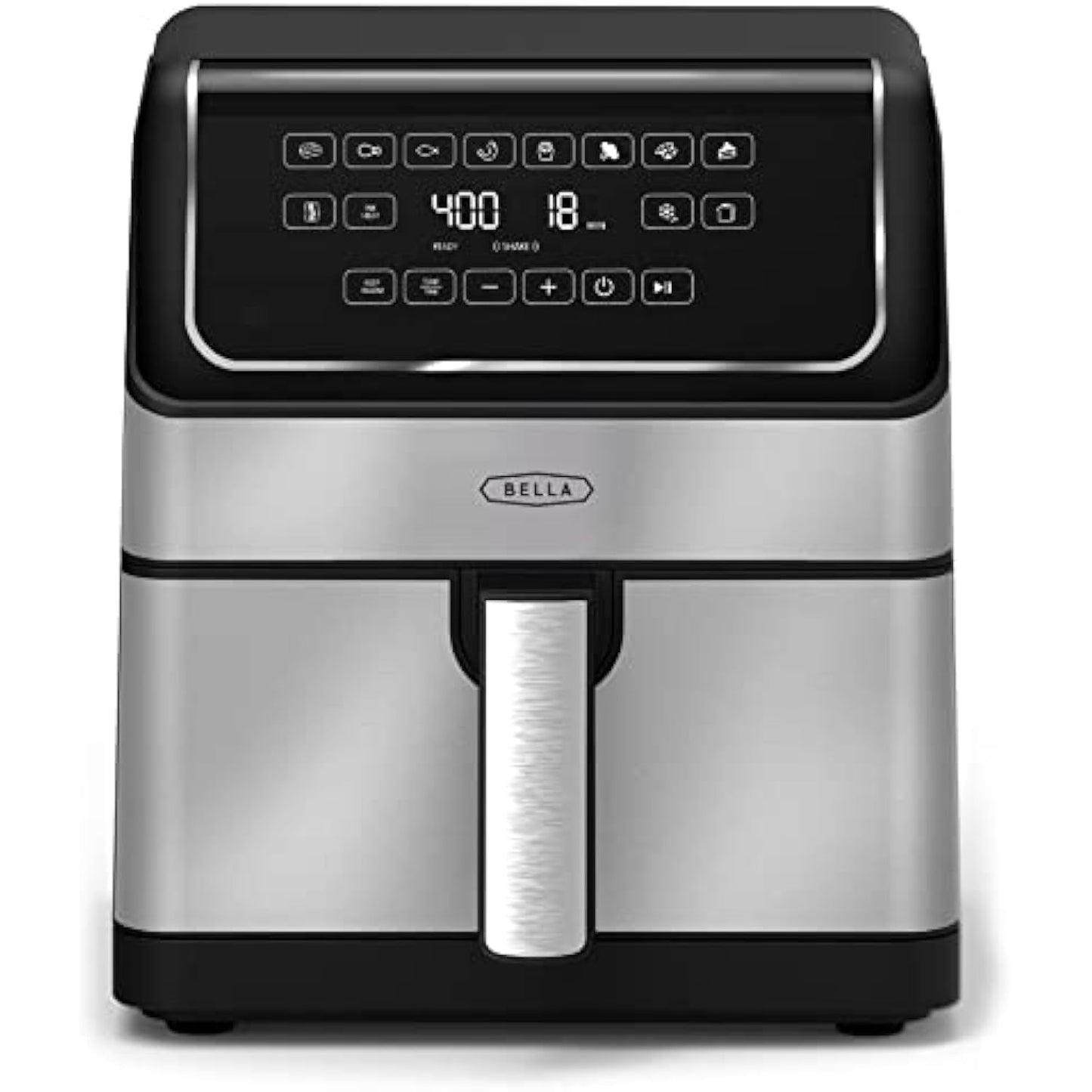 8 Qt Digital Air Fryer with TurboCrisp Technology - Large Family-Size Nonstick Basket, Auto Shutoff, Quick & Healthy Cooking, Stainless Steel