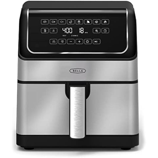 8 Qt Digital Air Fryer with TurboCrisp Technology - Large Family-Size Nonstick Basket, Auto Shutoff, Quick & Healthy Cooking, Stainless Steel