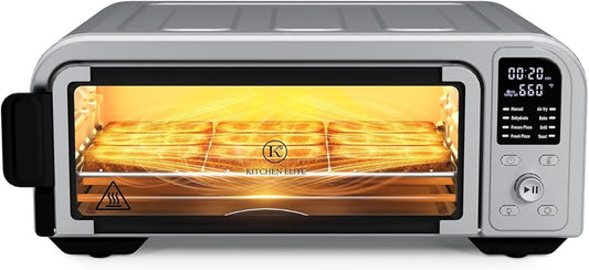 8 in 1 Digital Toaster Oven Air Fryer Combo with Touch Panel and 12 Inch Pizza Capacity, Stainless Steel