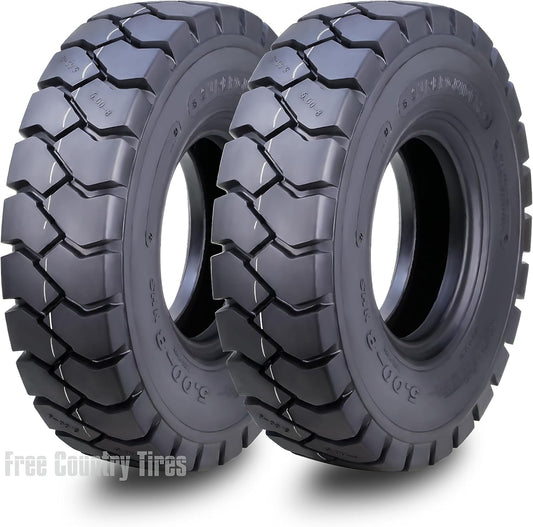 2 New Superguider Heavy Duty 5.00-8 Forklift Tires 10PLY (1 Tire + Tube + Flap) w/Tube & Flap