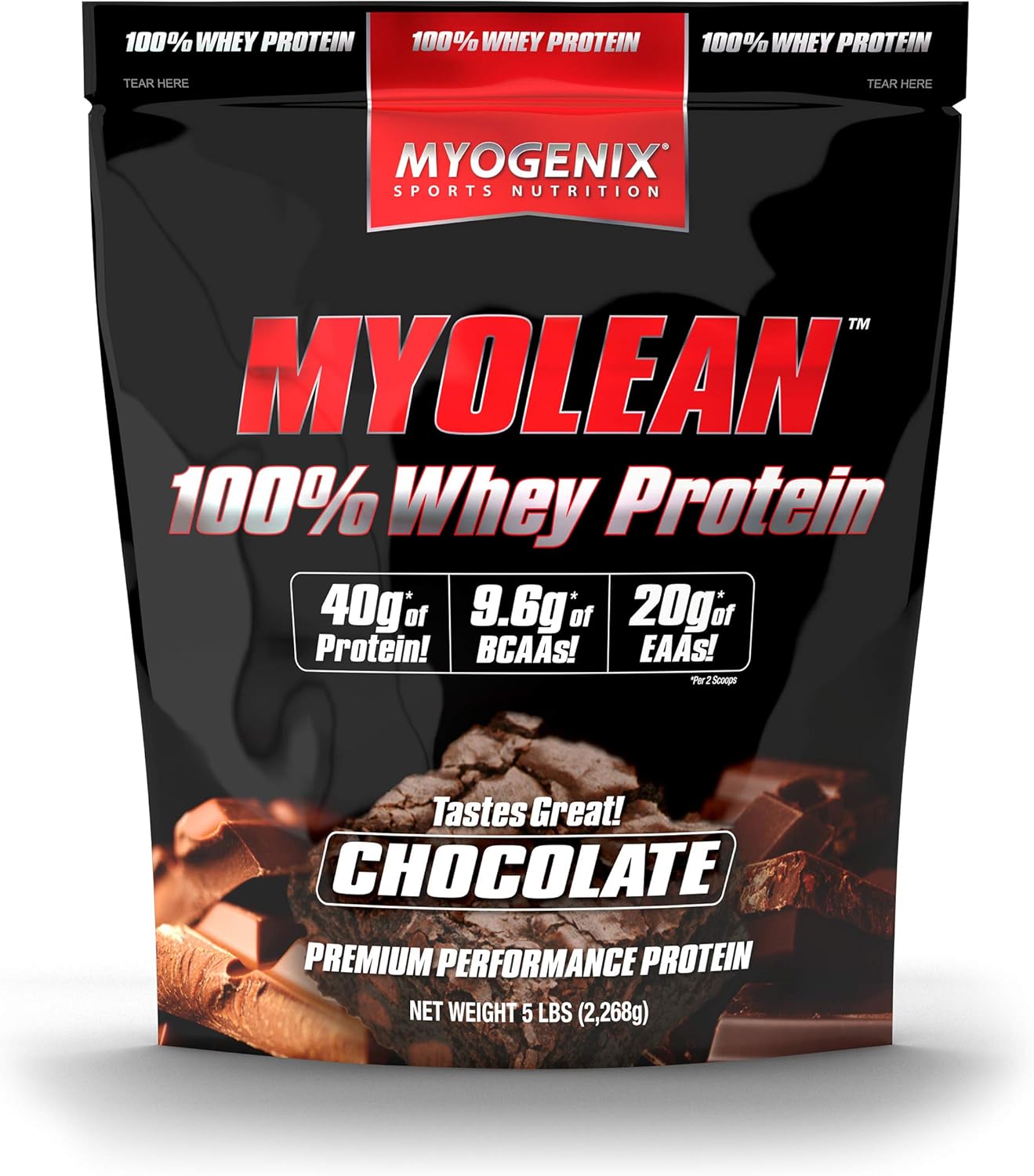 Myogenix Myolean \u2013 100% Whey Protein Powder \u2013 40g Protein per Serving \u2013 Low Carb \u2013 Ideal for Smoothies, Meal Replacement Shakes, Pre Workout & Post Workout Shakes \u2013 Chocolate (5lbs)