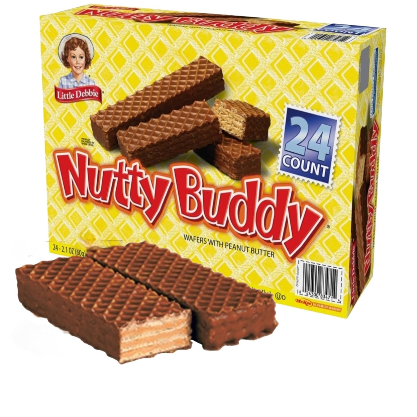 Nutty-Buddy Peanut Butter Wafer Snack Bars – 24 Twin-Wrapped Packs (2 oz Each), Custom Bundled for Convenience by MOOCHI