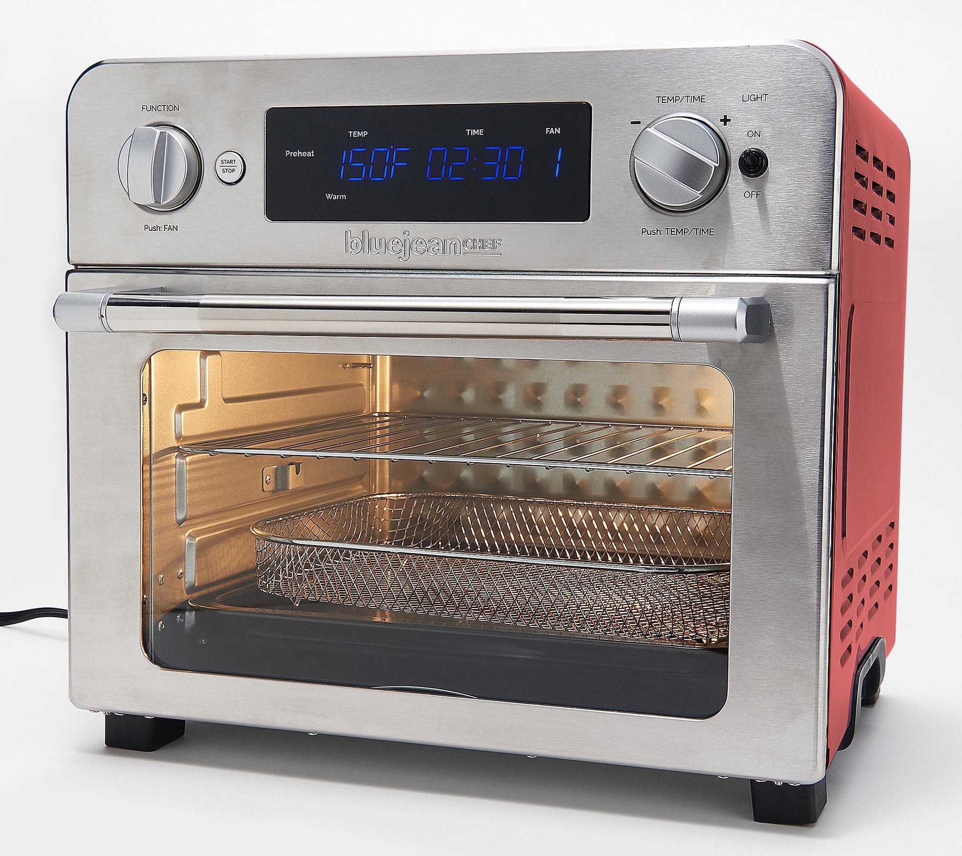Restored Blue Jean Chef 23L Digital Air Fryer Toaster Oven Red (Refurbished)