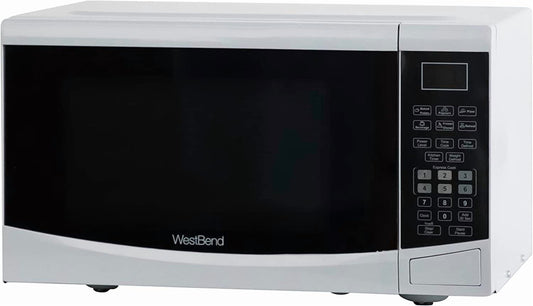 900-Watt Compact Microwave Oven with 6 Pre-Programmed Settings, Speed Defrost, Electronic Controls, Glass Turntable, 0.9 Cu.Ft, White