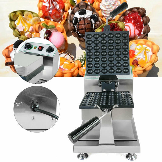 ANQIDI Commercial Rotating Electric Waffle Maker Stainless Steel Bubble Waffle Making Machine 1200W