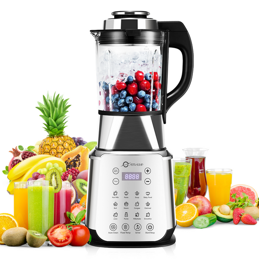 ASTRALSHIP Stainless Steel Blenders for Kitchen 1200W High Speed Glass blender, Professional 59oz Countertop Blender and Food Processor Combo with Heating, Auto Clean, 14 Functions, Keep Warm