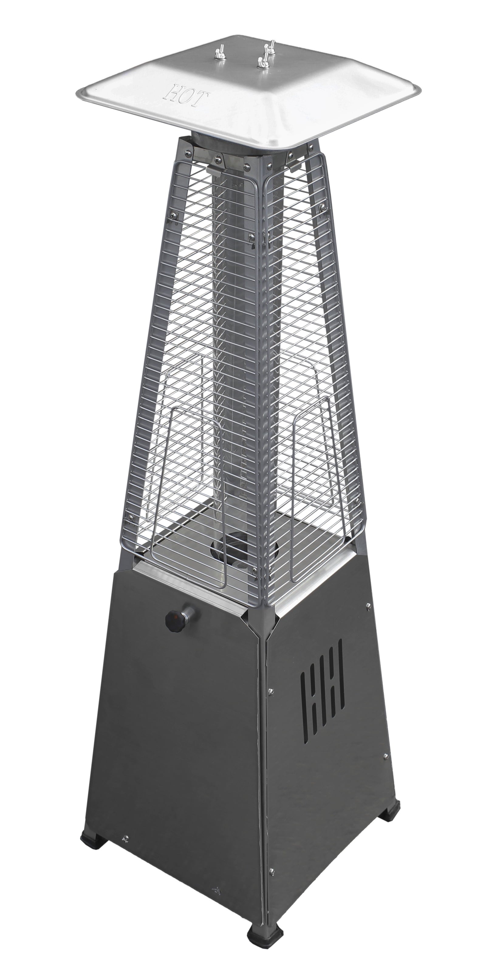 AZ Patio Heaters Glass Tube Table Top Patio Heater in Stainless Steel