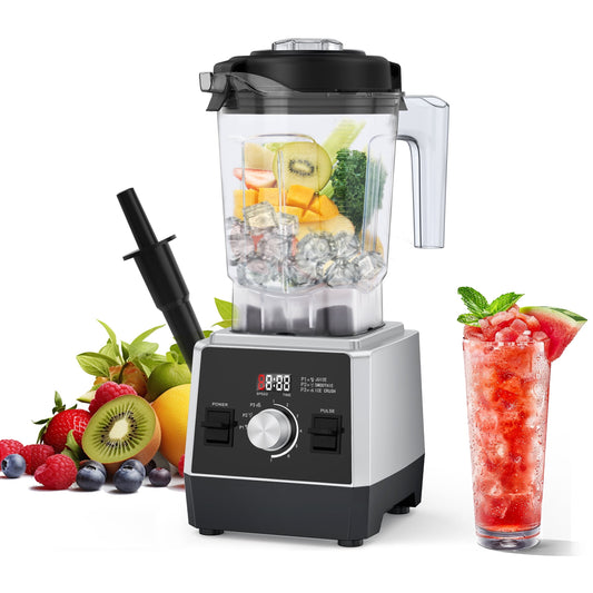 Aeitto 1800W Professional Blender for Kitchen, 2L Smart Blender for Smoothies, 7 Preset Programs, Digital Timer & Custom Speed Control  Stainless Steel 6-Blade System