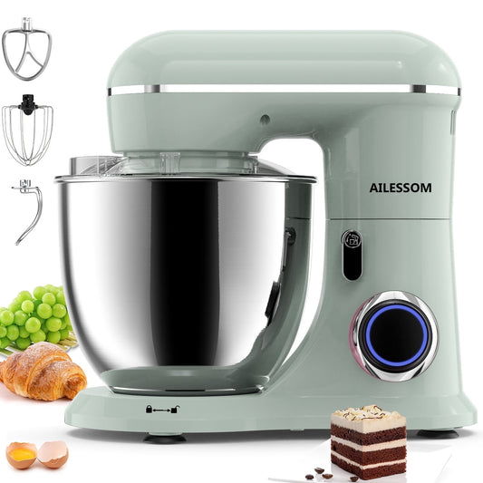 Ailessom New Stand Mixer,6.5-QT 10-Speed Tilt-Head Kitchen Electric Mixer with Bowl, Dough Hook, Beater, Whisk for Most Home Cooks, (Morandi Green)