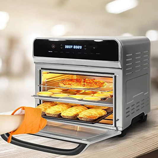Air Fryer Ovens Countertop, Convection Toaster Oven with 10 Cooking Functions, 6-Slice Toast &12-Inch Pizza Capacity, 6 Accessories Included, Auto Shut off, 24 Quart