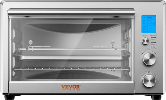 Air Fryer Toaster Oven, 28L/29.6Qt Large Capacity 13 in 1 Functional Convection Oven, 1800W 2-Tier Toaster Ovens Countertop Combo with Wire Racks, Pizza Pan, Gloves, Home and Commercial Use