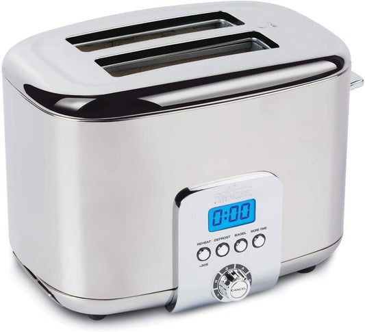 All-Clad Electric Stainless Steel Toaster with Extra Wide Slots, 2 Slice, LED Display, Silver