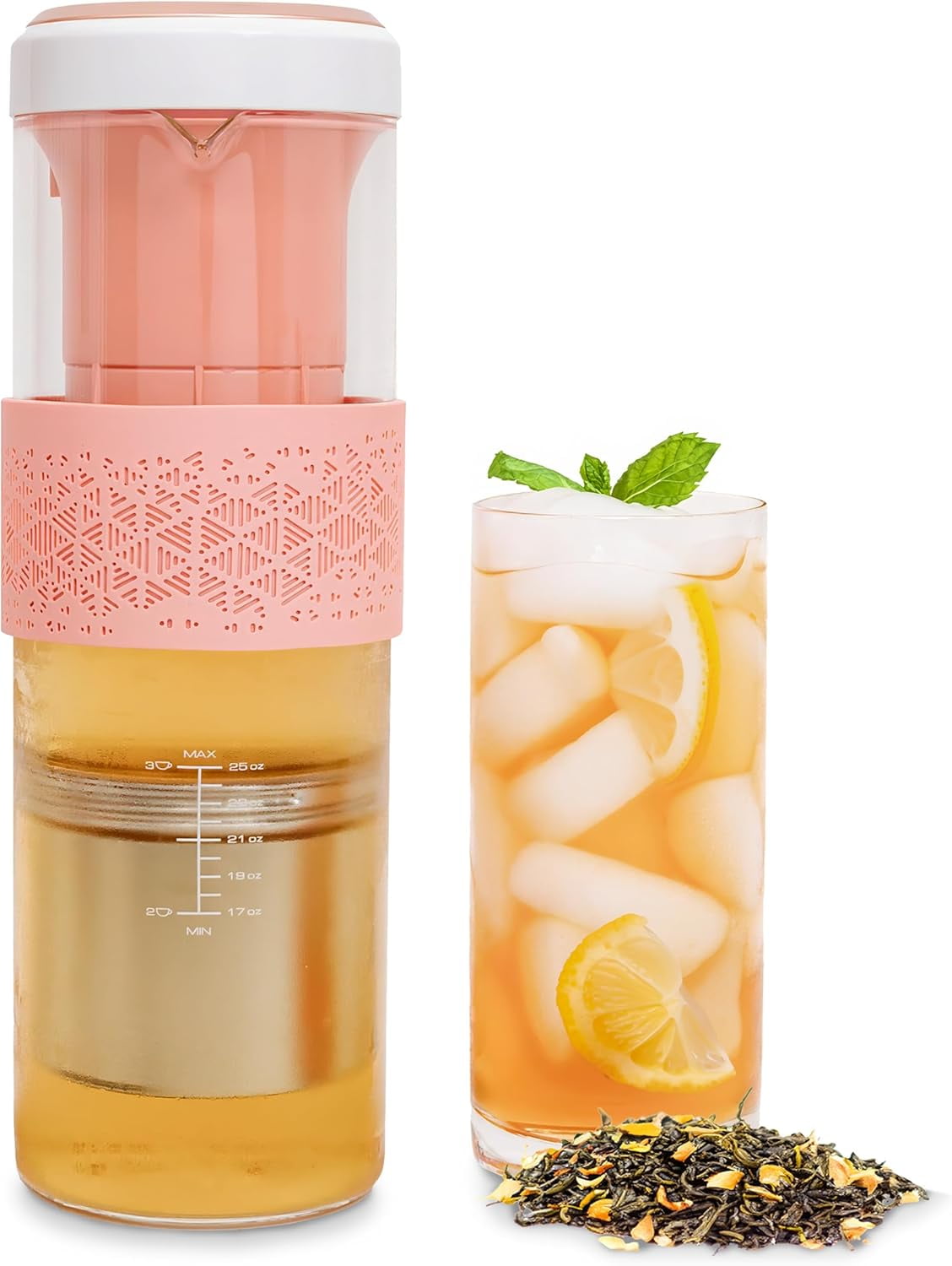 Automatic Iced Tea Maker | Fast Cold Brew Technology | No Heating Needed | Rechargeable Battery | BPA-Free Glass Pitcher | Perfect Iced Tea in Minutes