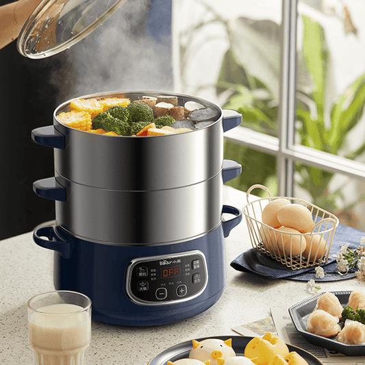 Bear 3-Tiered Preset Timer Electric Food Steamer 24cm, 1.7L