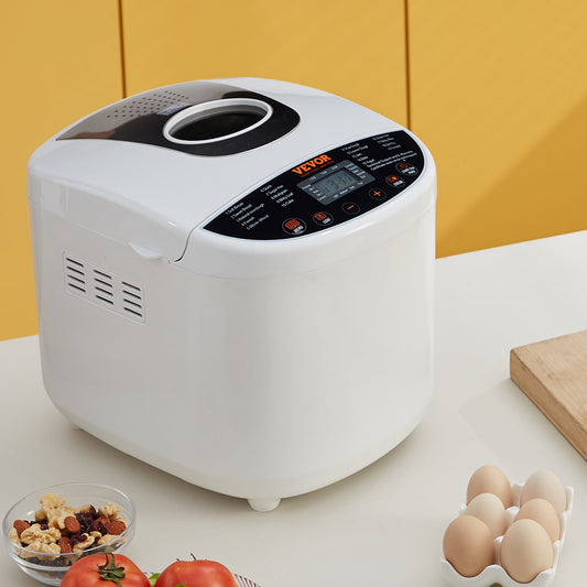 BENTISM 2LB 19-in-1 Bread Maker Automatic Compact Dough Machine Nonstick White