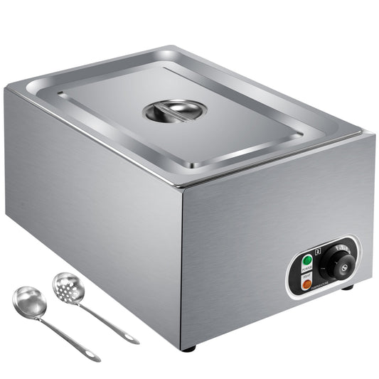 BENTISM Commercial Food Warmer Bain Marie 27Qt Full Size Countertop Food Warmer