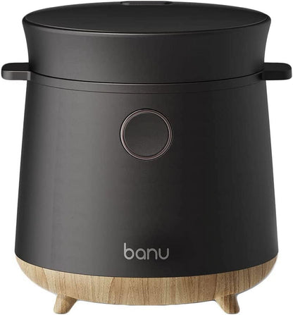Banu Mini Low Carb Rice Cooker Japanese Low Carb Rice Cooker 3 Cups (white rice), 1 Cup (Low carb rice) Uncooked with Stainless Steel Steamer, Rice Maker Low Sugar Rice Function, 24H Delay Timer
