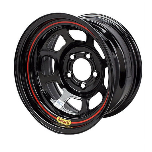 Bassett D58DN5 15X8 DOT D-Hole 5x100 mm 5 In. Bckspc Black Wheel