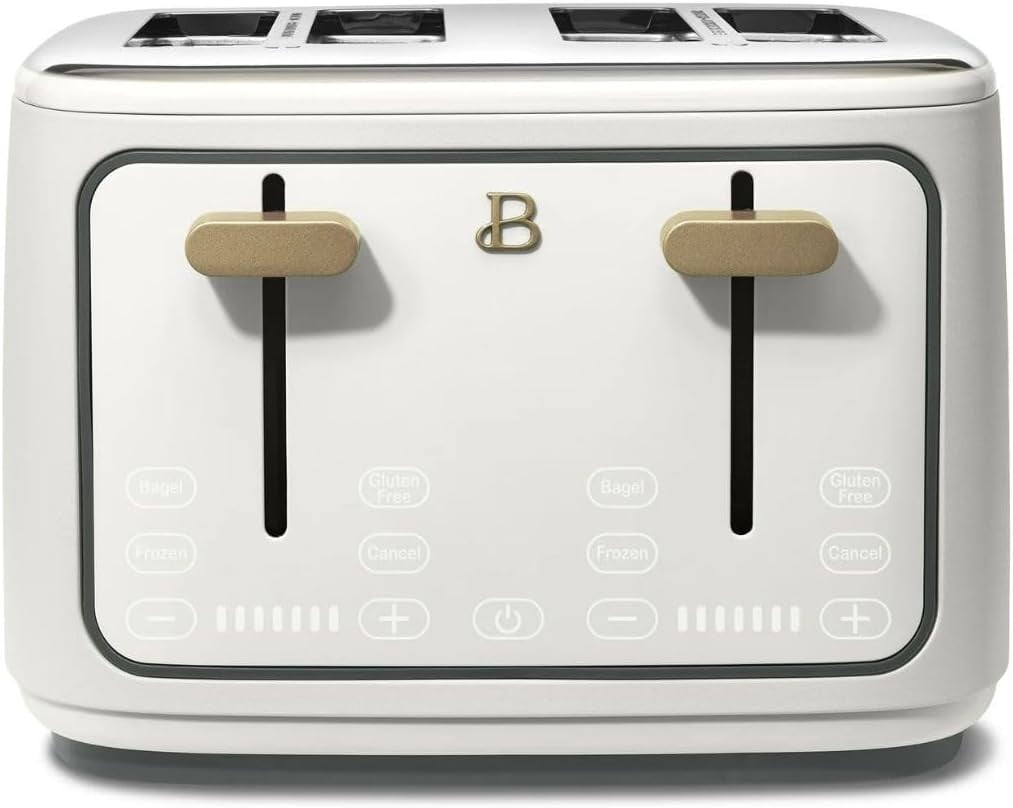 Beautiful 4 Slices Toaster with 7 Shade Settings, Touch Display, Extra-Wide Slots for Bagels, Gluten-Free & Frozen Presets, LED Countdown, Removable Crumb Tray, 1800-watt toasting