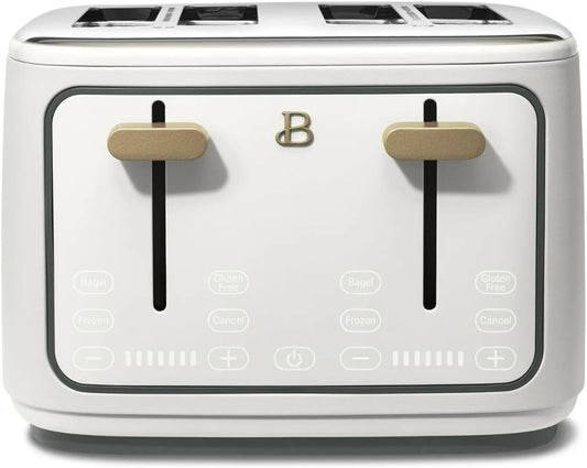 Beautiful 4 Slices Toaster with 7 Shade Settings, Touch Display, Extra-Wide Slots for Bagels, Gluten-Free & Frozen Presets, LED Countdown, Removable Crumb Tray, 1800-watt toasting