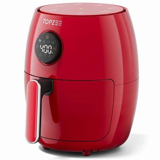 Black Led Compact 2-Qt Air Fryer with Nonstick Basket, Glass, Fast Turbo Modes, 140-400°F Precise Temperature Control for Evenly Results, 98% Less Oil; Roast, Bake, Dry, Reheat, Frozen, Broil, Proof