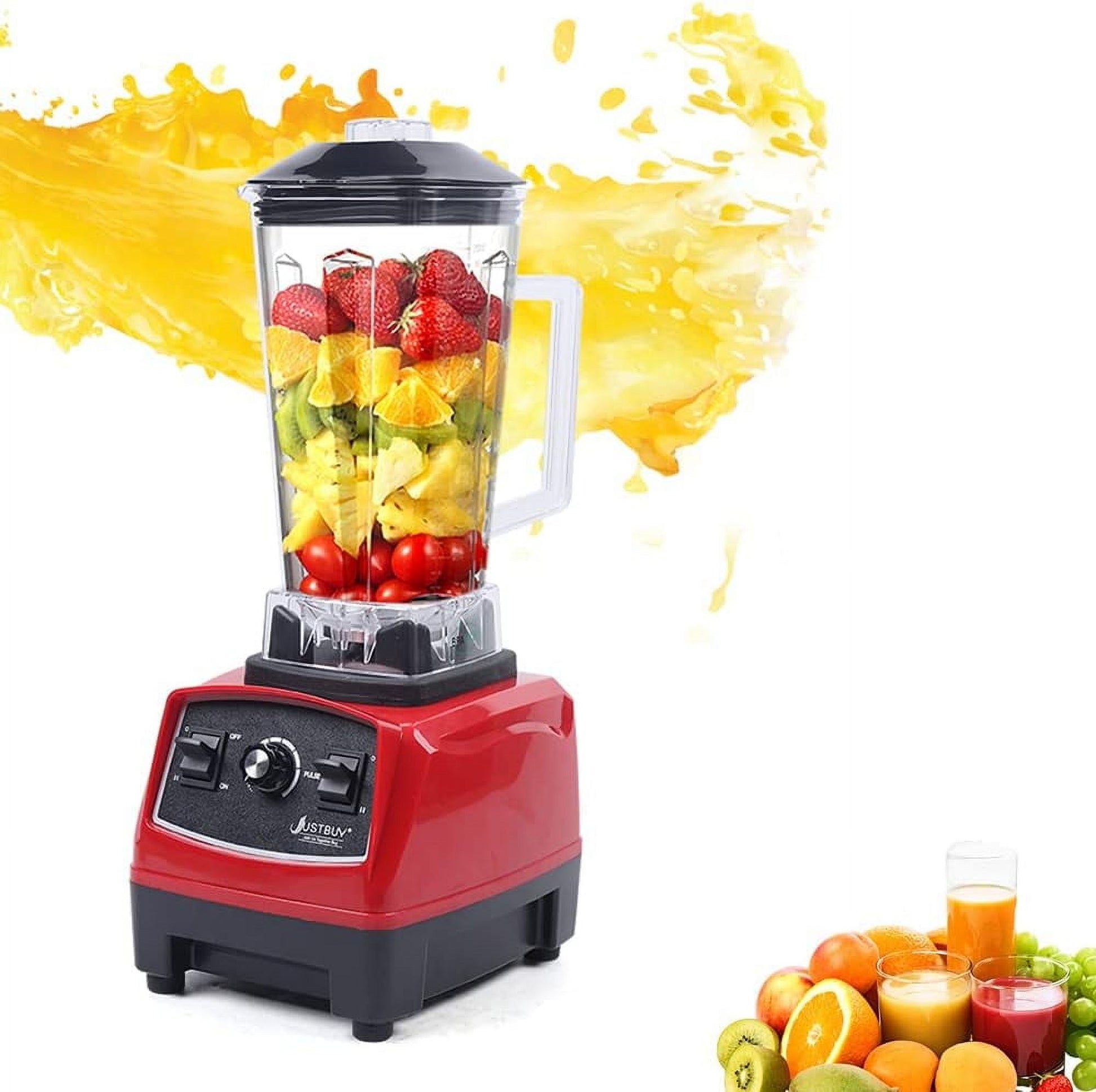 Blender 3HP 2200W Heavy Duty  Grade Blender Mixer Juicer High Power Food Processor Ice Smoothie Bar Fruit Blender(US Stock) (Red)