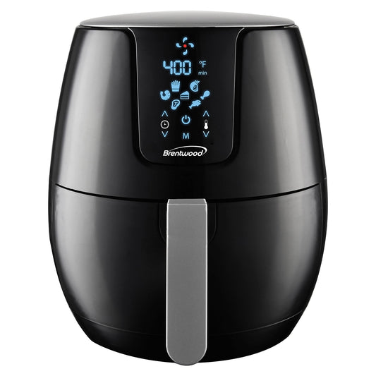 Brentwood Extra Large 1400 Watt 5 Quart Electric Digital Air Fryer with Temperature Control in Black
