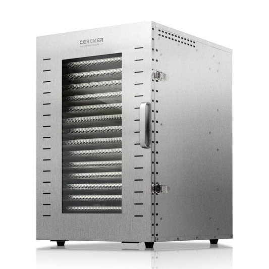 CERCKER Commercial Food-Dehydrator Machine 16 Trays, 27.28ft² Industrial-Dehydrator Large Capacity, 70ºF-190ºF Commercial Food-Dryer Machine, 1500W Meat Dryer for Fruit