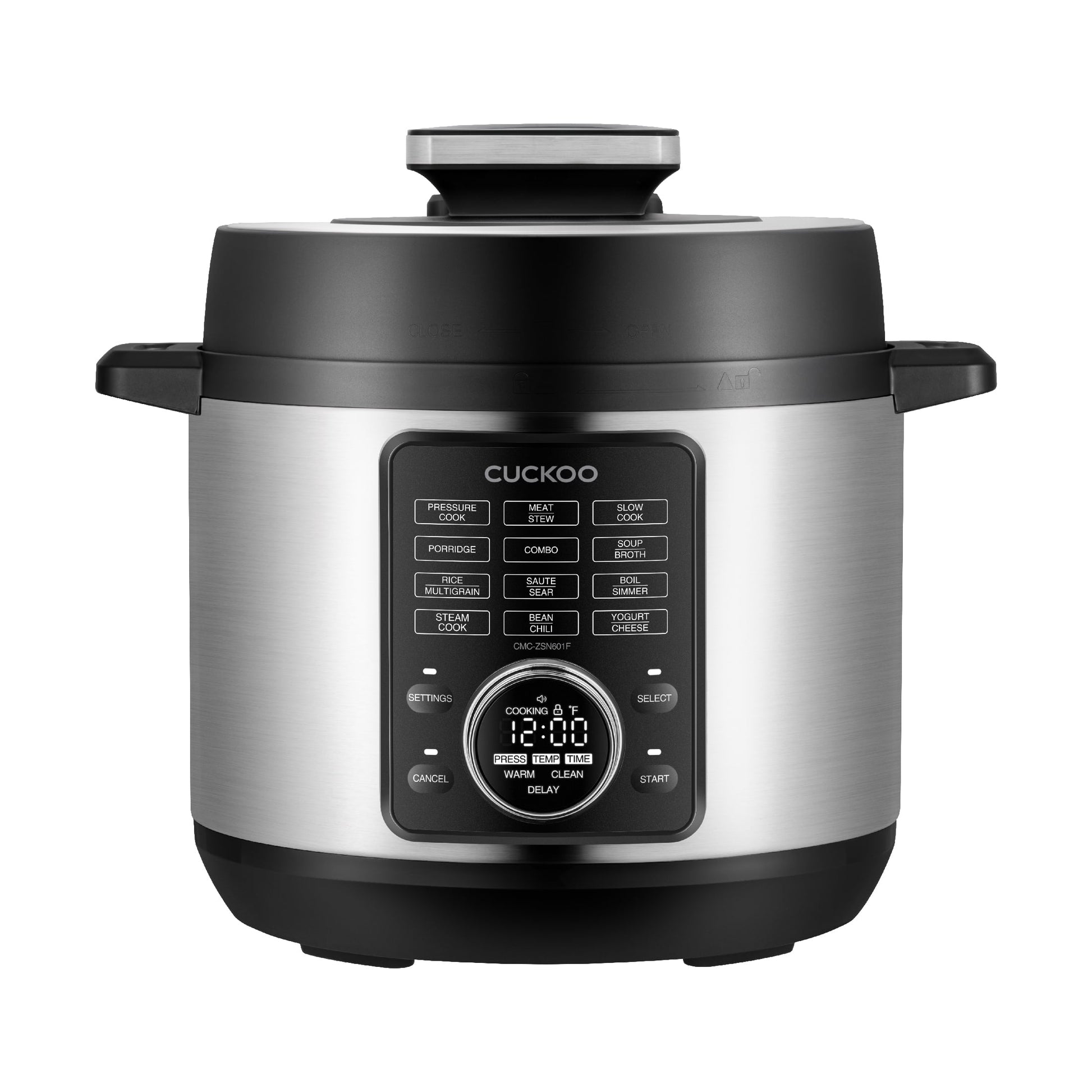 CUCKOO CMC-ZSN601F 6-Quart 8-in-1 Pressure Cooker with Stainless Steel Nonstick Inner Pot, 12 Menu Options, 7 Accessories, Fuzzy Logic Tech, Auto Clean (Black)