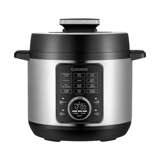 CUCKOO CMC-ZSN601F 6-Quart 8-in-1 Pressure Cooker with Stainless Steel Nonstick Inner Pot, 12 Menu Options, 7 Accessories, Fuzzy Logic Tech, Auto Clean (Black)