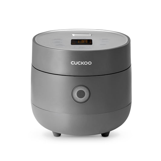 CUCKOO Rice Cooker 6 Cups Cooked, Warmer, Nonstick Pot and Fuzzy Logic Tech in Gray (CR-0375FG)