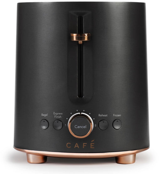 Café Express Finish 2-Slice Toaster | Extra-Wide Slots, Extra Lift for Waffles, Pastries, Texas Toast & More | 4 Pre-Set Functions, 8 Shade Options | Countertop Kitchen Essentials | Matte Black