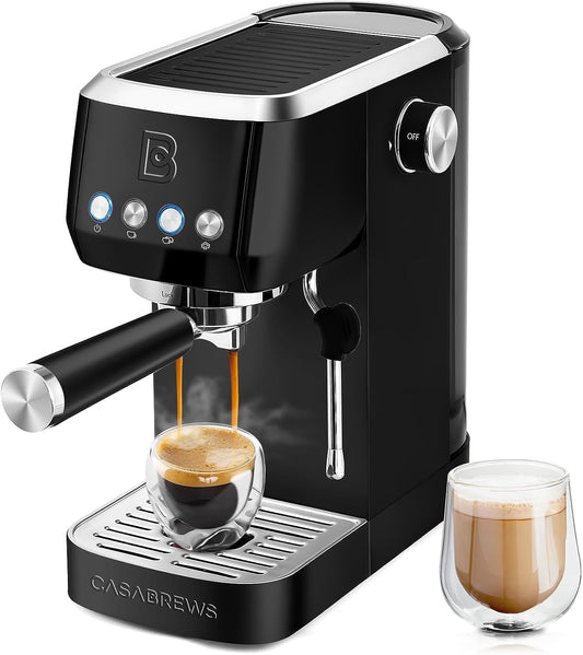 CASABREWS 3700 Essential 20-Bar Espresso Machine and Coffee Maker, Black