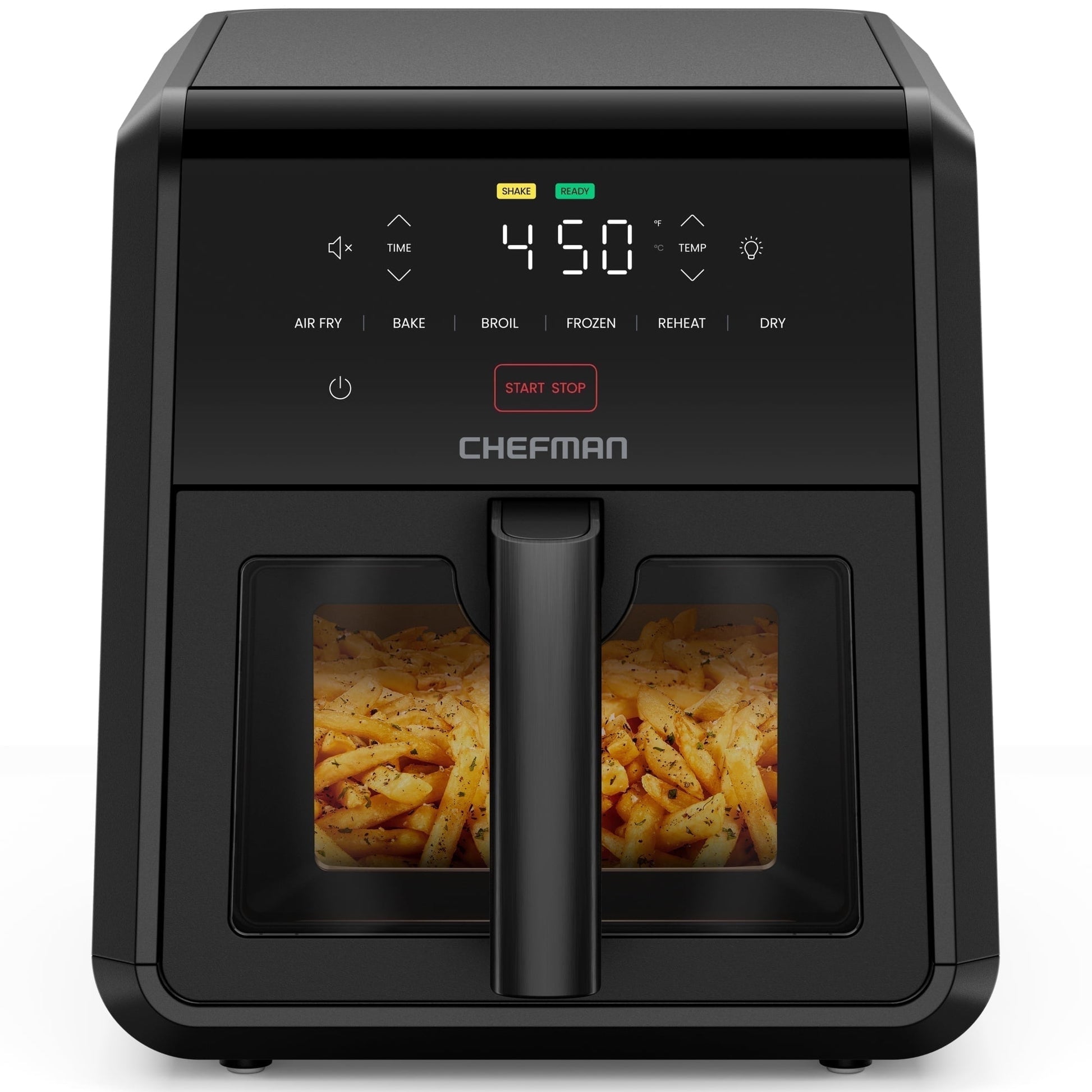 Chefman TurboFry 6-in-1 Air Fryer, Powerful DC Motor Heats to 450°F, 7-Quart Nonstick Basket - Black
